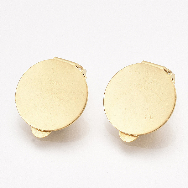 PandaHall 304 Stainless Steel Clip-on Earring Findings, with Round Flat Pad, Flat Round, Golden, Tray: 14mm, 18x14x6.5mm, Hole: 3mm 304...
PandaHall 304 Stainless Steel Clip-on Earring Findings, with Round Flat Pad, Flat Round, Golden, Tray: 14mm, 18x14x6.5mm, Hole: 3mm 304...