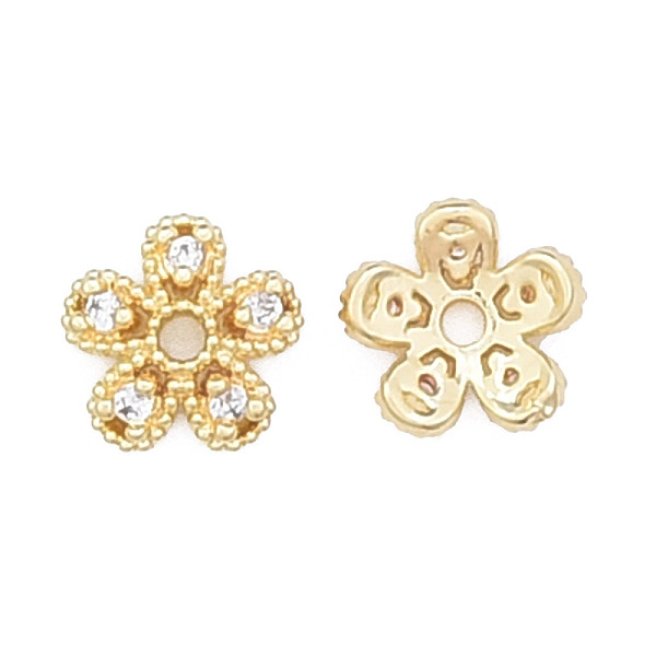 PandaHall Brass Micro Pave Clear Cubic Zirconia Bead Caps, Nickel Free, 5-Petal, Clear, Flower, Real 18K Gold Plated, 8x8x2.5mm, Hole: 1mm...
PandaHall Brass Micro Pave Clear Cubic Zirconia Bead Caps, Nickel Free, 5-Petal, Clear, Flower, Real 18K Gold Plated, 8x8x2.5mm, Hole: 1mm...