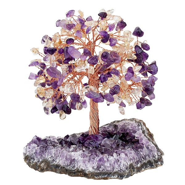 PandaHall Natural Amethyst & Citrine Chips Tree of Life Decorations, Rough Raw Amethyst Base with Copper Wire Feng Shui Energy Stone Gift...
PandaHall Natural Amethyst & Citrine Chips Tree of Life Decorations, Rough Raw Amethyst Base with Copper Wire Feng Shui Energy Stone Gift...