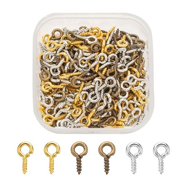 PandaHall 300Pcs 3 Colors Iron Screw Eye Pin Peg Bails, For Half Drilled Beads, Mixed Color, 8~8.5x4x1mm, Hole: 2mm, 100pcs/color Iron
PandaHall 300Pcs 3 Colors Iron Screw Eye Pin Peg Bails, For Half Drilled Beads, Mixed Color, 8~8.5x4x1mm, Hole: 2mm, 100pcs/color Iron