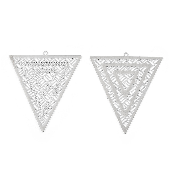 PandaHall Rack Plating Brass Filigree Pendants, Long-Lasting Plated, Triangle Charm, Nickel Free, Platinum, 38x32.5x0.4mm, Hole: 1.2mm Brass...
PandaHall Rack Plating Brass Filigree Pendants, Long-Lasting Plated, Triangle Charm, Nickel Free, Platinum, 38x32.5x0.4mm, Hole: 1.2mm Brass...