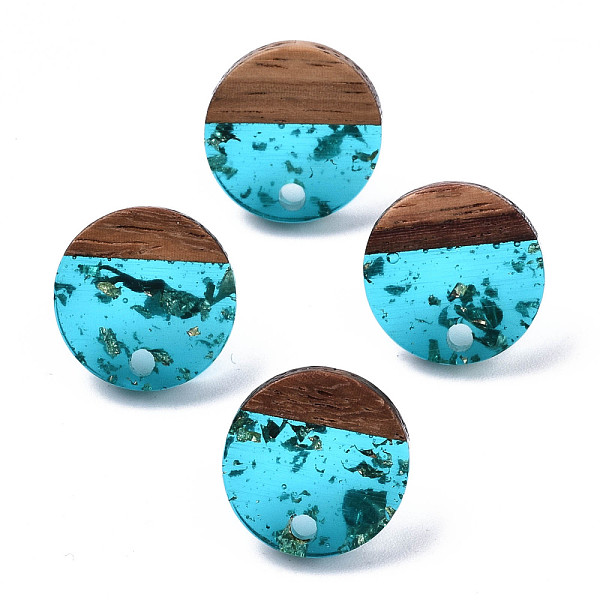 PandaHall Transparent Resin & Walnut Wood Stud Earring Findings, with 304 Stainless Steel Pin and Gold Foil, Flat Round, Deep Sky Blue, 14mm...
PandaHall Transparent Resin & Walnut Wood Stud Earring Findings, with 304 Stainless Steel Pin and Gold Foil, Flat Round, Deep Sky Blue, 14mm...