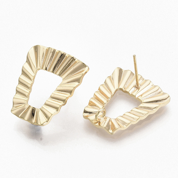 PandaHall Brass Stud Earring Findings, with Loops, Real 18K Gold Plated, Nickel Free, Trapezoid, 21.5x19mm, Hole: 2mm, Pin: 0.8mm Brass...
PandaHall Brass Stud Earring Findings, with Loops, Real 18K Gold Plated, Nickel Free, Trapezoid, 21.5x19mm, Hole: 2mm, Pin: 0.8mm Brass...