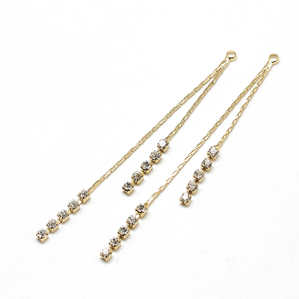 PandaHall Brass Coreana Chain Tassel Big Pendants, with Cubic Zirconia, Clear, Real 18K Gold Plated, 61x2x2mm, Hole: 1mm Brass Clear
PandaHall Brass Coreana Chain Tassel Big Pendants, with Cubic Zirconia, Clear, Real 18K Gold Plated, 61x2x2mm, Hole: 1mm Brass Clear