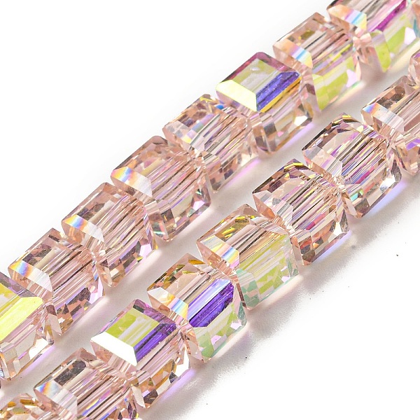 PandaHall Electroplate Glass Beads Strands, Half Rainbow Plated, Faceted, Cube, Misty Rose, 7~7.5x7~7.5x7~7.5mm, Hole: 1mm Glass Cube
PandaHall Electroplate Glass Beads Strands, Half Rainbow Plated, Faceted, Cube, Misty Rose, 7~7.5x7~7.5x7~7.5mm, Hole: 1mm Glass Cube