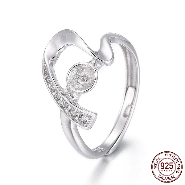 PandaHall Adjustable Rhodium Plated 925 Sterling Silver Finger Ring Components, For Half Drilled Beads, with Micro Pave Cubic Zirconia..., Clear
PandaHall Adjustable Rhodium Plated 925 Sterling Silver Finger Ring Components, For Half Drilled Beads, with Micro Pave Cubic Zirconia..., Clear