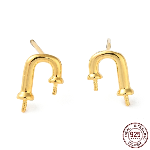PandaHall 925 Sterling Silver Stud Earring Findings, Arch, for Half Drilled Beads, with S925 Stamp, Real 18K Gold Plated, 10.5x7mm, Pin...
PandaHall 925 Sterling Silver Stud Earring Findings, Arch, for Half Drilled Beads, with S925 Stamp, Real 18K Gold Plated, 10.5x7mm, Pin...