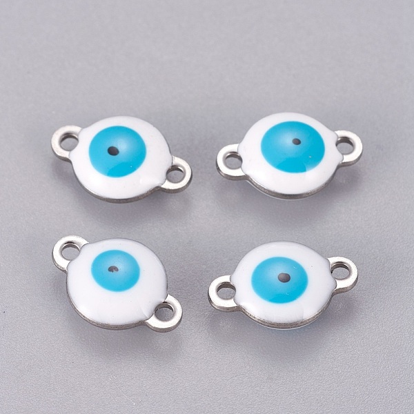 PandaHall 304 Stainless Steel Enamel Links connectors, Flat Round with Evil Eye, Stainless Steel Color, White, 12x8x4mm, Hole: 1.4mm 304...
PandaHall 304 Stainless Steel Enamel Links connectors, Flat Round with Evil Eye, Stainless Steel Color, White, 12x8x4mm, Hole: 1.4mm 304...