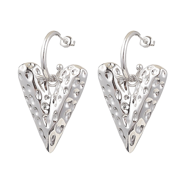 PandaHall Heart Brass Dangle Stud Earrings, Half Hoop Earrings, Platinum, 43x24.5mm Brass Heart
PandaHall Heart Brass Dangle Stud Earrings, Half Hoop Earrings, Platinum, 43x24.5mm Brass Heart