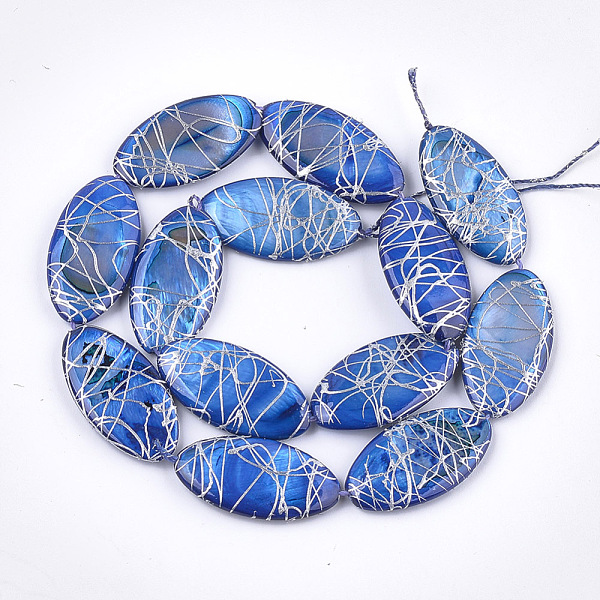 PandaHall Freshwater Shell Beads Strands, Dyed and Drawbench, Oval, Royal Blue, 30~31x16~17x4mm, Hole: 0.8mm, 13pcs/strand, 15.5 inch...
PandaHall Freshwater Shell Beads Strands, Dyed and Drawbench, Oval, Royal Blue, 30~31x16~17x4mm, Hole: 0.8mm, 13pcs/strand, 15.5 inch...