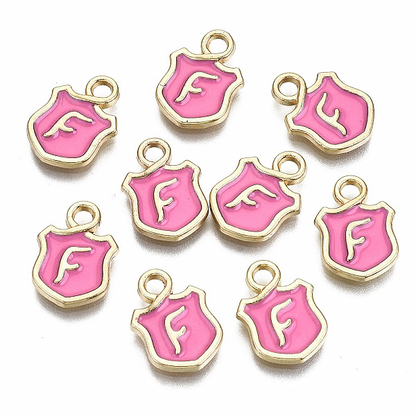PandaHall Alloy Enamel Charms, Cadmium Free & Lead Free, Shield with Initial Letters, Light Gold, Letter.F, 14x10x2mm, Hole: 2mm...
PandaHall Alloy Enamel Charms, Cadmium Free & Lead Free, Shield with Initial Letters, Light Gold, Letter.F, 14x10x2mm, Hole: 2mm...