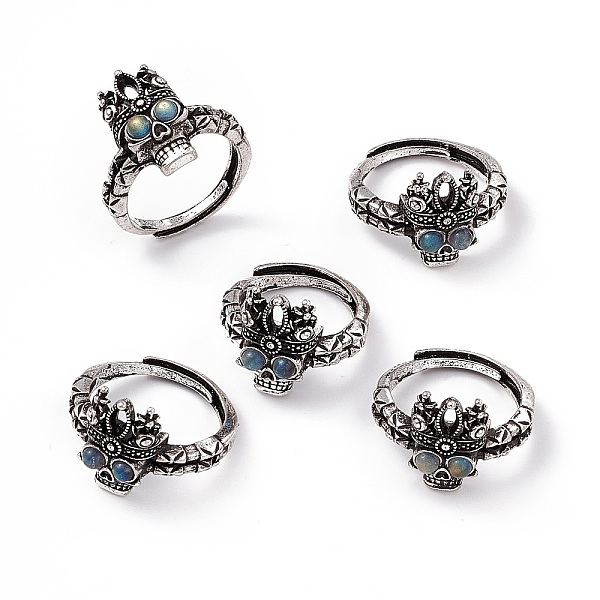 PandaHall Skull Natural Labradorite Adjustable Rings, Platinum Tone Brass Jewelry for Men, 3~18mm, Inner Diameter: 20mm Labradorite
PandaHall Skull Natural Labradorite Adjustable Rings, Platinum Tone Brass Jewelry for Men, 3~18mm, Inner Diameter: 20mm Labradorite