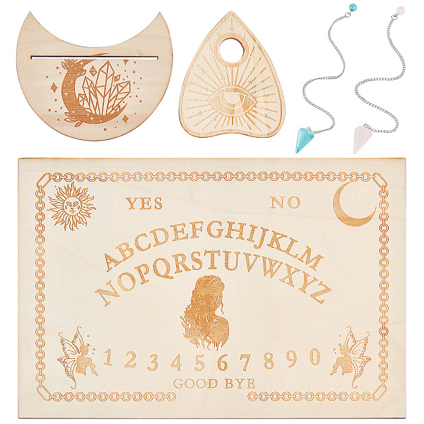 PandaHall CREATCABIN Witch Craft Sets, including Wooden Pendulum Board, Crystal Ball & Tarot Card Holder, Natural Rose Quartz & Synthetic..., Orange
PandaHall CREATCABIN Witch Craft Sets, including Wooden Pendulum Board, Crystal Ball & Tarot Card Holder, Natural Rose Quartz & Synthetic..., Orange