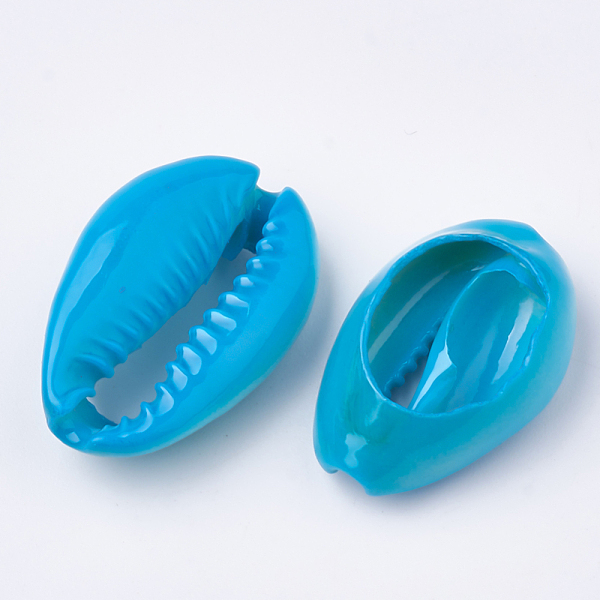 PandaHall Spray Paint Cowrie Shell Beads, Two Tone, No Hole/Undrilled, Deep Sky Blue, 20~25x14~16x5~7mm Cowrie Shell Shell Shape
PandaHall Spray Paint Cowrie Shell Beads, Two Tone, No Hole/Undrilled, Deep Sky Blue, 20~25x14~16x5~7mm Cowrie Shell Shell Shape