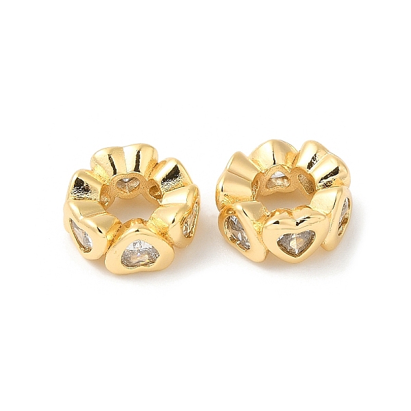 PandaHall Brass Micro Pave Cubic Zirconia European Beads, Large Hole Beads, Ring & Heart, Real 18K Gold Plated, 10x4.5mm, Hole: 5mm..., Clear
PandaHall Brass Micro Pave Cubic Zirconia European Beads, Large Hole Beads, Ring & Heart, Real 18K Gold Plated, 10x4.5mm, Hole: 5mm..., Clear