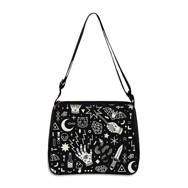 PandaHall Polyester Bag, Gothic Style Adjustable Shoulder Bag for Wiccan Lovers, Moon, 30x25cm Polyester Moon
PandaHall Polyester Bag, Gothic Style Adjustable Shoulder Bag for Wiccan Lovers, Moon, 30x25cm Polyester Moon