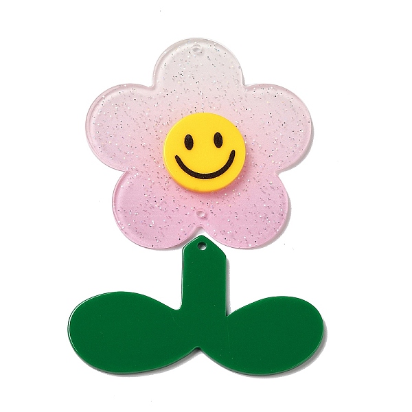 PandaHall Acrylic Big Pendants with Glitter Powder, Flower with Leaf, Pink, 61x62.5x4.5mm, Hole: 2.5mm Acrylic Flower Pink
PandaHall Acrylic Big Pendants with Glitter Powder, Flower with Leaf, Pink, 61x62.5x4.5mm, Hole: 2.5mm Acrylic Flower Pink