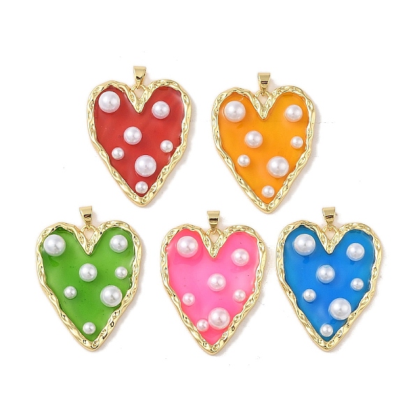 PandaHall Rack Plating Brass & Epoxy Resin Pendants, Heart Charms with Snap on Bails & Plastic Pearl, Real 18K Gold Plated, Cadmium Free &..., Multicolor
PandaHall Rack Plating Brass & Epoxy Resin Pendants, Heart Charms with Snap on Bails & Plastic Pearl, Real 18K Gold Plated, Cadmium Free &..., Multicolor