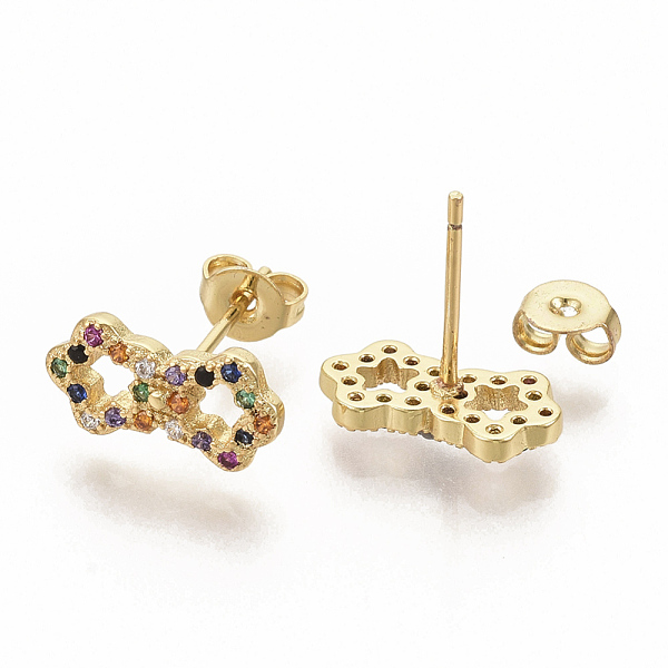 PandaHall Brass Micro Pave Colorful Cubic Zirconia Stud Earrings, with Earring Backs, Bowknot, Real 16K Gold Plated, 7x13.5mm, Pin: 0.7mm...
PandaHall Brass Micro Pave Colorful Cubic Zirconia Stud Earrings, with Earring Backs, Bowknot, Real 16K Gold Plated, 7x13.5mm, Pin: 0.7mm...