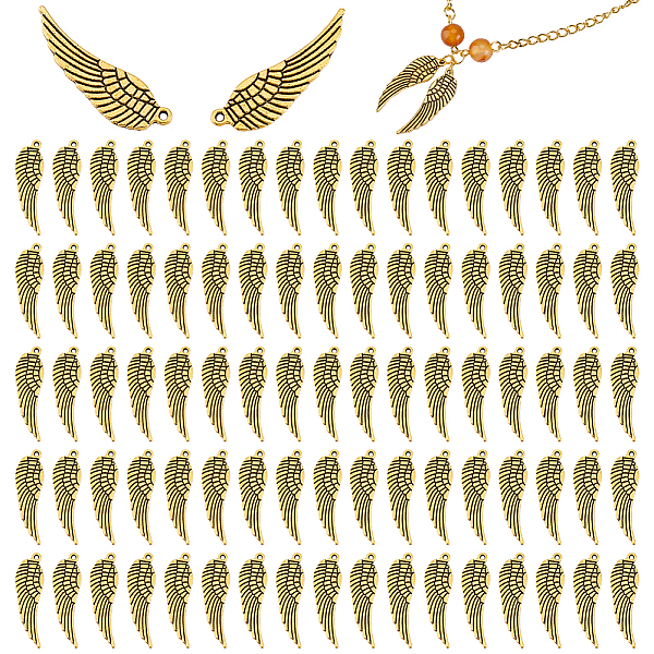 PandaHall 80Pcs Tibetan Style Alloy Pendants, Wing Charm, Nickel Free & Lead Free & Cadmium Free, Antique Golden, 30x9x1.5mm, Hole: 1.2mm...
PandaHall 80Pcs Tibetan Style Alloy Pendants, Wing Charm, Nickel Free & Lead Free & Cadmium Free, Antique Golden, 30x9x1.5mm, Hole: 1.2mm...
