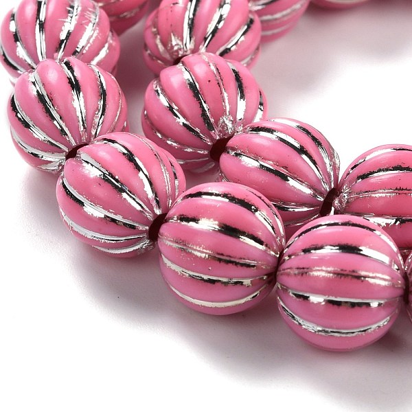 PandaHall Grooved Resin Beads Strands, Silver Metal Enlaced, Pumpkin, Flamingo, 10~12mm, Hole: 3mm, about 32pcs/strand, 13.78''(35cm) Resin..., Pink
PandaHall Grooved Resin Beads Strands, Silver Metal Enlaced, Pumpkin, Flamingo, 10~12mm, Hole: 3mm, about 32pcs/strand, 13.78''(35cm) Resin..., Pink