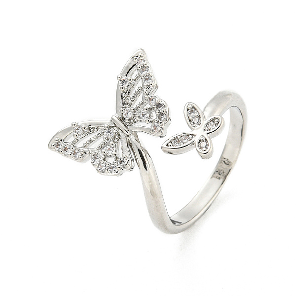 PandaHall Brass Micro Pave Cubic Zirconia Cuff Rings, Butterfly Open Rings for Women, Long-Lasting Plated, Platinum, Adjustable Brass+Cubic..., Clear
PandaHall Brass Micro Pave Cubic Zirconia Cuff Rings, Butterfly Open Rings for Women, Long-Lasting Plated, Platinum, Adjustable Brass+Cubic..., Clear