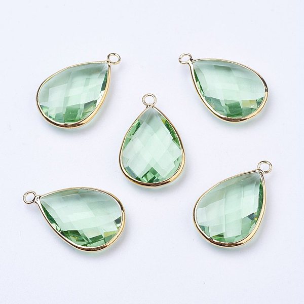 PandaHall Golden Tone Brass Glass Teardrop Pendants, Faceted, Light Green, 18x10x5mm, Hole: 2mm Brass+Glass Teardrop
PandaHall Golden Tone Brass Glass Teardrop Pendants, Faceted, Light Green, 18x10x5mm, Hole: 2mm Brass+Glass Teardrop