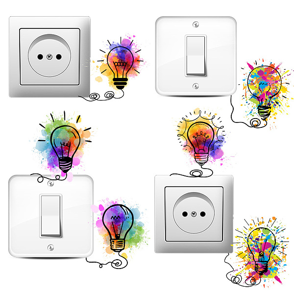 PandaHall AHANDMAKER 6 Types Colorful Watercolor Light Bulbs Creative Switch Stickers, Colorful Bulbs Wall Sticker Bulbs Light Switch Decals...
PandaHall AHANDMAKER 6 Types Colorful Watercolor Light Bulbs Creative Switch Stickers, Colorful Bulbs Wall Sticker Bulbs Light Switch Decals...