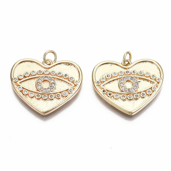 PandaHall Brass Micro Pave Clear Cubic Zirconia Pendants, Nickel Free, Heart with Eye, Real 18K Gold Plated, 21x24x2mm, Jump Ring: 5x0.7mm...
PandaHall Brass Micro Pave Clear Cubic Zirconia Pendants, Nickel Free, Heart with Eye, Real 18K Gold Plated, 21x24x2mm, Jump Ring: 5x0.7mm...