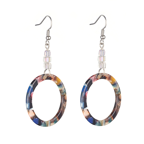 PandaHall Cellulose Acetate(Resin) Dangle Earrings, with Cube Glass Beads and Platinum Plated Brass Earring Hooks, Ring, Clear AB, 69~70mm..., White
PandaHall Cellulose Acetate(Resin) Dangle Earrings, with Cube Glass Beads and Platinum Plated Brass Earring Hooks, Ring, Clear AB, 69~70mm..., White