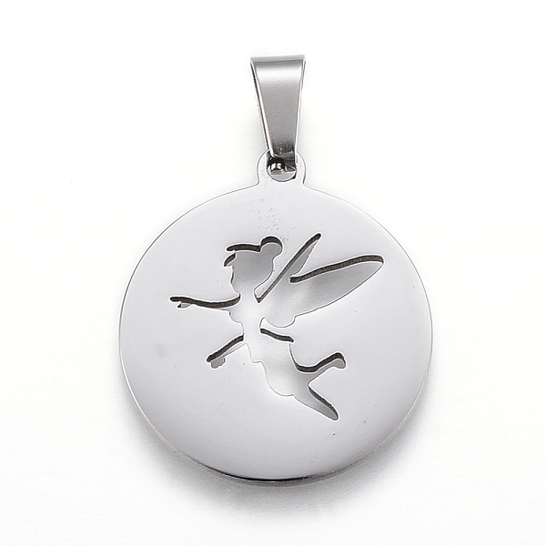 PandaHall 304 Stainless Steel Pendants, Cut-Out, Flat Round with Fairy, Stainless Steel Color, 25x22x1.2mm, Hole: 4x7.5mm 304 Stainless...
PandaHall 304 Stainless Steel Pendants, Cut-Out, Flat Round with Fairy, Stainless Steel Color, 25x22x1.2mm, Hole: 4x7.5mm 304 Stainless...