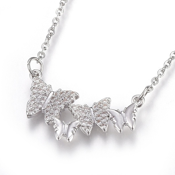 PandaHall 304 Stainless Steel Pendant Necklaces, with Cubic Zirconia, Butterfly, Clear, Stainless Steel Color, 18.6 inch(47.5cm), Pendant...
PandaHall 304 Stainless Steel Pendant Necklaces, with Cubic Zirconia, Butterfly, Clear, Stainless Steel Color, 18.6 inch(47.5cm), Pendant...