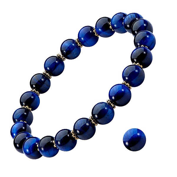 PandaHall Natural Tiger Eye Round Beads Stretch Bracelet, Stone Bracelet with Alloy Daisy Spacer Beads for Women, Prussian Blue, Inner...
PandaHall Natural Tiger Eye Round Beads Stretch Bracelet, Stone Bracelet with Alloy Daisy Spacer Beads for Women, Prussian Blue, Inner...