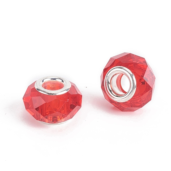 PandaHall Faceted Glass European Beads, Large Hole Beads, with Silver Tone Brass Core, Rondelle, Red, 13.5~14x8.5~9mm, Hole: 5mm Glass+Brass...
PandaHall Faceted Glass European Beads, Large Hole Beads, with Silver Tone Brass Core, Rondelle, Red, 13.5~14x8.5~9mm, Hole: 5mm Glass+Brass...