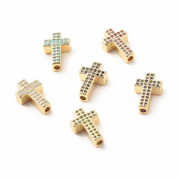 PandaHall Rack Plating Brass Cubic Zirconia Beads, Cadmium Free & Lead Free, Real 18K Gold Plated, Cross, Mixed Color, 15x9x4mm, Hole: 1.7mm..., Multicolor
PandaHall Rack Plating Brass Cubic Zirconia Beads, Cadmium Free & Lead Free, Real 18K Gold Plated, Cross, Mixed Color, 15x9x4mm, Hole: 1.7mm..., Multicolor