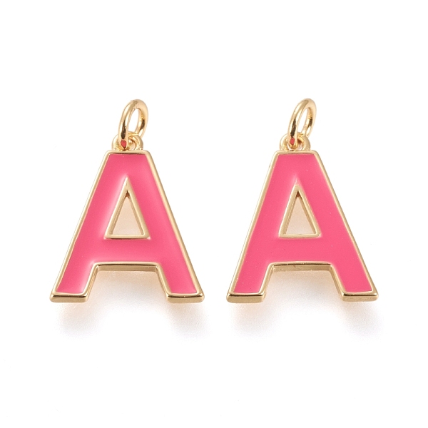 PandaHall Brass Enamel Pendants, with Jump Ring, Long-Lasting Plated, Real 18K Gold Plated, Letter.A, Hot Pink, Letter.A, A: 18x14x1.8mm...
PandaHall Brass Enamel Pendants, with Jump Ring, Long-Lasting Plated, Real 18K Gold Plated, Letter.A, Hot Pink, Letter.A, A: 18x14x1.8mm...