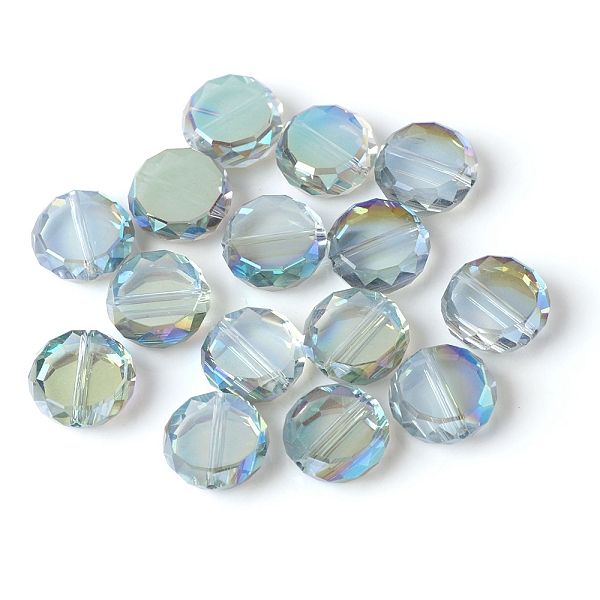 PandaHall Electroplate Glass Beads, AB Color Plated, Faceted Flat Round, Aqua, 11.5x5mm, Hole: 1.2mm Glass Flat Round Cyan
PandaHall Electroplate Glass Beads, AB Color Plated, Faceted Flat Round, Aqua, 11.5x5mm, Hole: 1.2mm Glass Flat Round Cyan