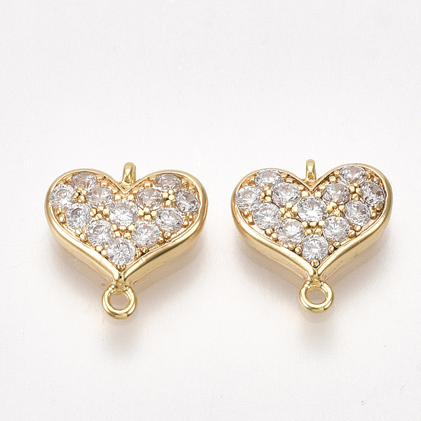 PandaHall Brass Cubic Zirconia Links, Heart, Nickel Free, Real 18K Gold Plated, Clear, 10x9.5x2.5mm, Hole: 0.8~1mm Brass+Cubic Zirconia...
PandaHall Brass Cubic Zirconia Links, Heart, Nickel Free, Real 18K Gold Plated, Clear, 10x9.5x2.5mm, Hole: 0.8~1mm Brass+Cubic Zirconia...