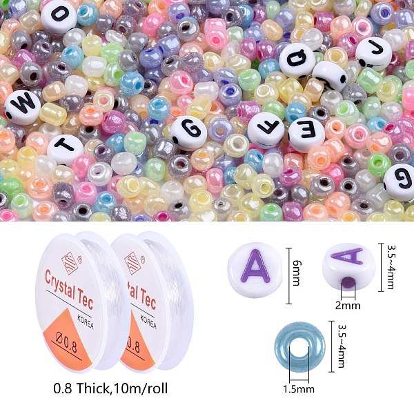 PandaHall 216g 12 Colors Round Glass Seed Beads, 40g Flat Round with Letter Acrylic Beads and 2 Rolls Elastic Stretch Thread, for DIY...
PandaHall 216g 12 Colors Round Glass Seed Beads, 40g Flat Round with Letter Acrylic Beads and 2 Rolls Elastic Stretch Thread, for DIY...