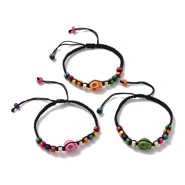 PandaHall Synthetic Turquoise Skull & Wood Disc Braided Bead Bracelet for Halloween, Mixed Color, Inner Diameter: 2-3/8~3-1/2 inch..., Multicolor
PandaHall Synthetic Turquoise Skull & Wood Disc Braided Bead Bracelet for Halloween, Mixed Color, Inner Diameter: 2-3/8~3-1/2 inch..., Multicolor