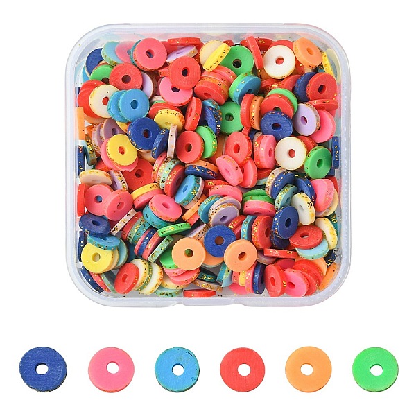 PandaHall 1 Strand Handmade Polymer Clay Beads Strand, with Glitter Sequin, Flat Round/Disc, Heishi Beads, Colorful, 6x1mm, Hole: 2mm, about...
PandaHall 1 Strand Handmade Polymer Clay Beads Strand, with Glitter Sequin, Flat Round/Disc, Heishi Beads, Colorful, 6x1mm, Hole: 2mm, about...