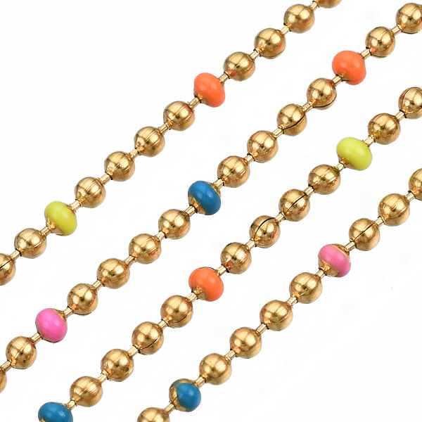 PandaHall 304 Stainless Steel & Enamel Ball Chains, with Spool, Soldered, Nickel Free, Round, Real 16K Gold Plated, 1.5mm, about 32.8 Feet..., Multicolor
PandaHall 304 Stainless Steel & Enamel Ball Chains, with Spool, Soldered, Nickel Free, Round, Real 16K Gold Plated, 1.5mm, about 32.8 Feet..., Multicolor