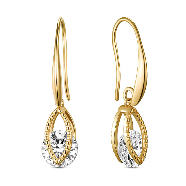 PandaHall SHEGRACE Brass Gold Plated Dangle Earrings, with Grade AAA Cubic Zirconia, Golden, 33x8mm Cubic Zirconia
PandaHall SHEGRACE Brass Gold Plated Dangle Earrings, with Grade AAA Cubic Zirconia, Golden, 33x8mm Cubic Zirconia