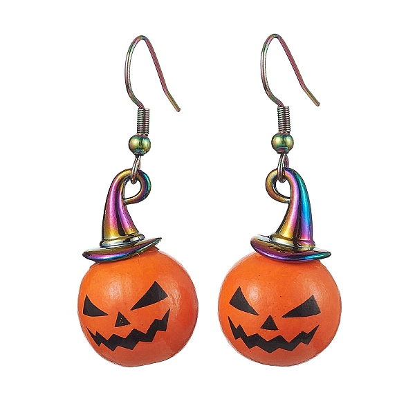 PandaHall Halloween Theme Alloy Wood Pumpkin Dangle Earrings, 304 Stainless Steel Jewelry for Women, Rainbow Color, 48x16mm Stainless Steel..., Orange
PandaHall Halloween Theme Alloy Wood Pumpkin Dangle Earrings, 304 Stainless Steel Jewelry for Women, Rainbow Color, 48x16mm Stainless Steel..., Orange