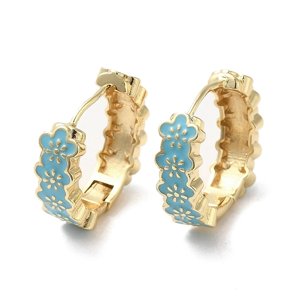 PandaHall Flower Real 18K Gold Plated Brass Hoop Earrings, with Enamel, Deep Sky Blue, 19x6mm Brass Flower
PandaHall Flower Real 18K Gold Plated Brass Hoop Earrings, with Enamel, Deep Sky Blue, 19x6mm Brass Flower