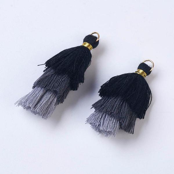 PandaHall Polyester Tassel Pendants, with Findings, Golden, Gray, 43~50x14~24mm, Hole: 5mm Polyester Gray
PandaHall Polyester Tassel Pendants, with Findings, Golden, Gray, 43~50x14~24mm, Hole: 5mm Polyester Gray