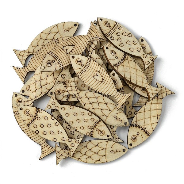 PandaHall 100Pcs Wood Pendants, Fish Charms, Beige, 49x15.5x2.4mm, Hole: 1.6mm, 100pcs/set Wood Fish Yellow
PandaHall 100Pcs Wood Pendants, Fish Charms, Beige, 49x15.5x2.4mm, Hole: 1.6mm, 100pcs/set Wood Fish Yellow