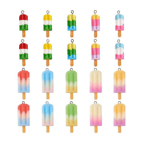 PandaHall 40Pcs 10 Style Resin Pendants with Platinum Tone Iron Accessories, Ice Candy, Mixed Color, 40pcs/box Iron+Resin Food Multicolor
PandaHall 40Pcs 10 Style Resin Pendants with Platinum Tone Iron Accessories, Ice Candy, Mixed Color, 40pcs/box Iron+Resin Food Multicolor
