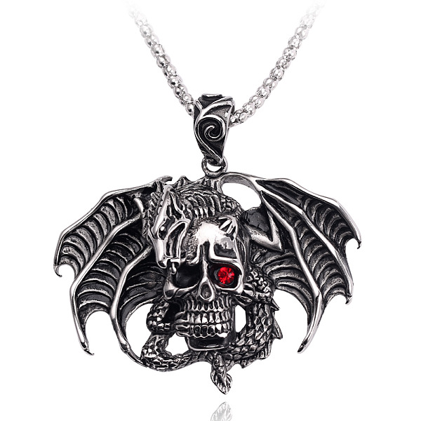 PandaHall Hip-hop cool dragon skull titanium steel pendant - fashionable men's necklace, Dragon, 0.04 inch(0.1cm) Alloy Dragon
PandaHall Hip-hop cool dragon skull titanium steel pendant - fashionable men's necklace, Dragon, 0.04 inch(0.1cm) Alloy Dragon