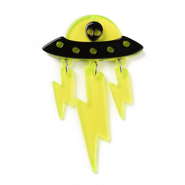 PandaHall Transparent Acrylic Big Pendants, with Iron Ring, UFO with Lightning, Yellow, 62x38.5x4mm, Hole: 1.5mm Acrylic Others Yellow
PandaHall Transparent Acrylic Big Pendants, with Iron Ring, UFO with Lightning, Yellow, 62x38.5x4mm, Hole: 1.5mm Acrylic Others Yellow